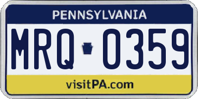 PA license plate MRQ0359