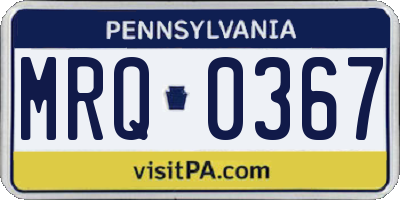 PA license plate MRQ0367