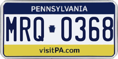 PA license plate MRQ0368