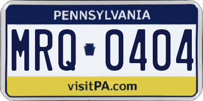 PA license plate MRQ0404