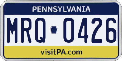 PA license plate MRQ0426