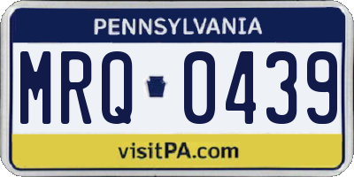 PA license plate MRQ0439