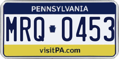 PA license plate MRQ0453