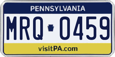 PA license plate MRQ0459