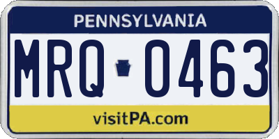 PA license plate MRQ0463