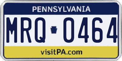 PA license plate MRQ0464