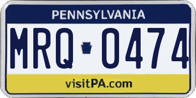 PA license plate MRQ0474