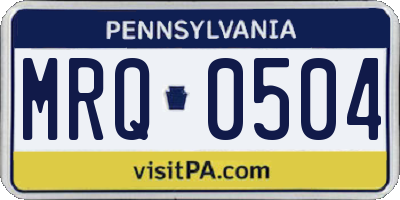 PA license plate MRQ0504