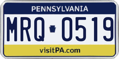 PA license plate MRQ0519