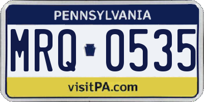 PA license plate MRQ0535