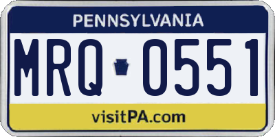 PA license plate MRQ0551