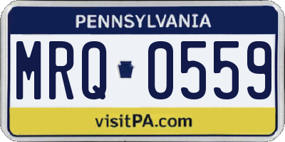 PA license plate MRQ0559