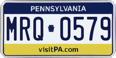 PA license plate MRQ0579