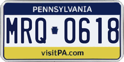 PA license plate MRQ0618