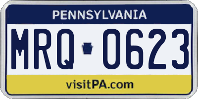 PA license plate MRQ0623