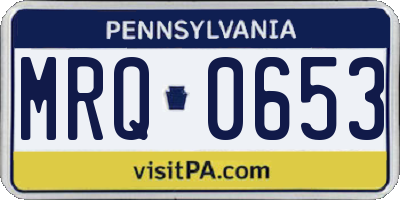 PA license plate MRQ0653