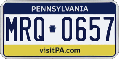 PA license plate MRQ0657