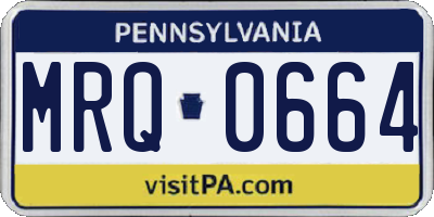 PA license plate MRQ0664
