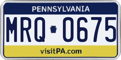 PA license plate MRQ0675
