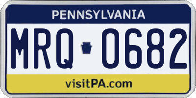 PA license plate MRQ0682