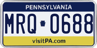 PA license plate MRQ0688