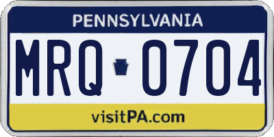 PA license plate MRQ0704