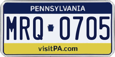 PA license plate MRQ0705