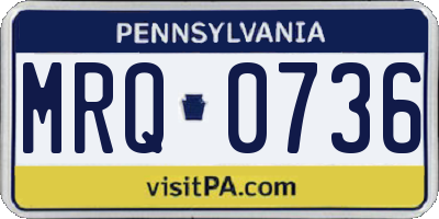 PA license plate MRQ0736