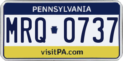 PA license plate MRQ0737