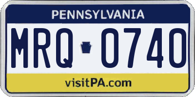 PA license plate MRQ0740