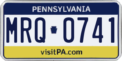 PA license plate MRQ0741