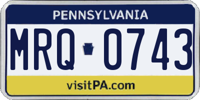 PA license plate MRQ0743