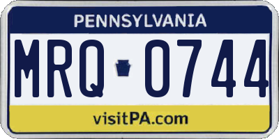 PA license plate MRQ0744