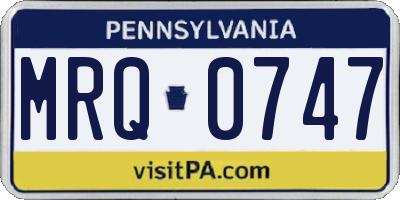 PA license plate MRQ0747