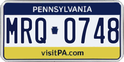 PA license plate MRQ0748