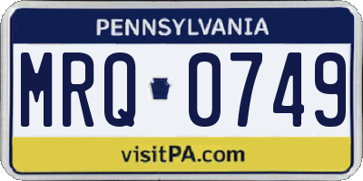 PA license plate MRQ0749