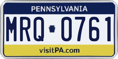 PA license plate MRQ0761