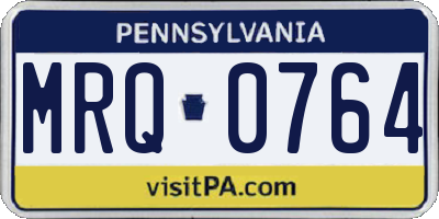 PA license plate MRQ0764