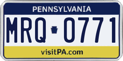PA license plate MRQ0771