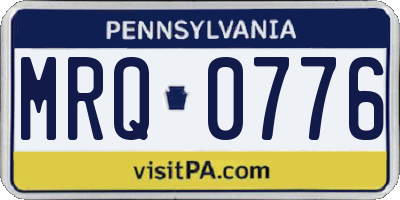 PA license plate MRQ0776