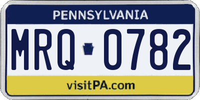PA license plate MRQ0782