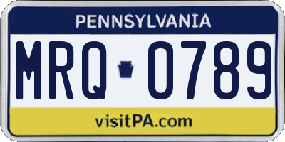 PA license plate MRQ0789
