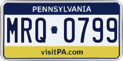 PA license plate MRQ0799