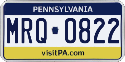 PA license plate MRQ0822