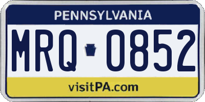 PA license plate MRQ0852