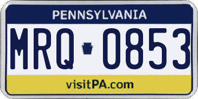 PA license plate MRQ0853