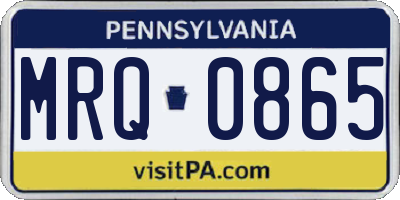 PA license plate MRQ0865