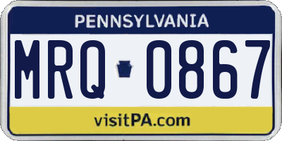 PA license plate MRQ0867
