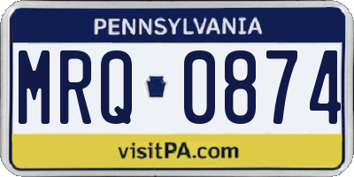 PA license plate MRQ0874