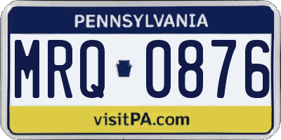 PA license plate MRQ0876